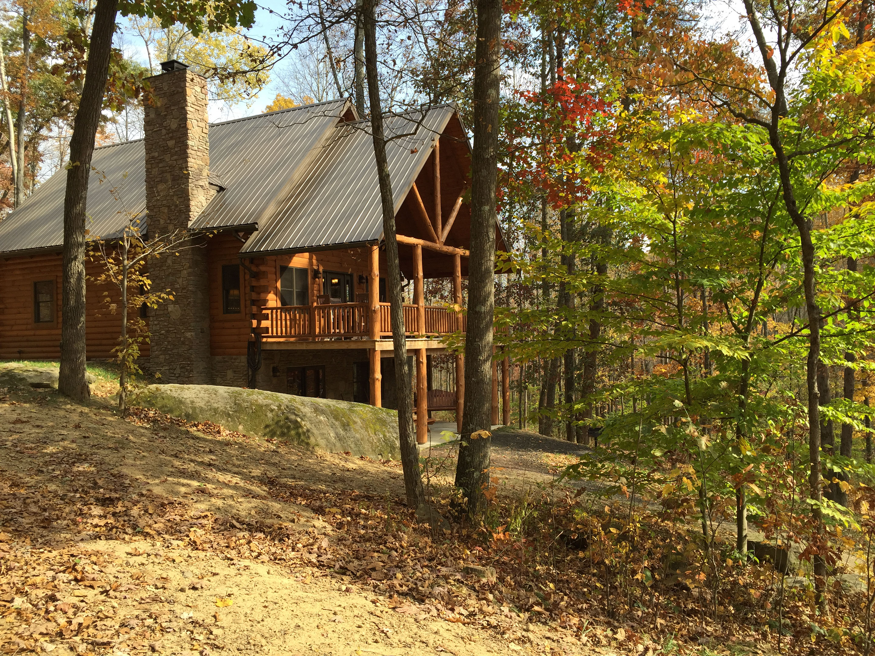 Ohio's best cabin rental is secluded on 42 beautiful wooded acres with 2 private ponds and hiking trails
